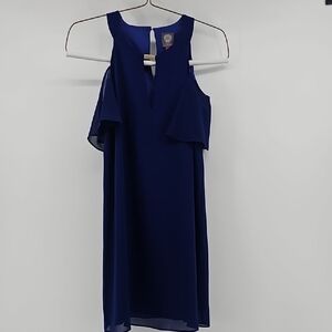 Vince Camuto Cold-Shoulder Keyhole Shift Dress Royal / Cobalt Blue Easter Spring